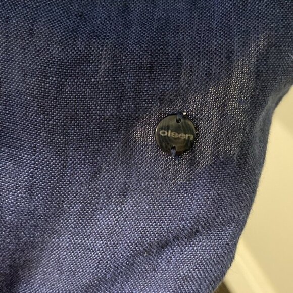 Olsen Blue Linen button-down shirt Size SMALL/Medium - Picture 12 of 16